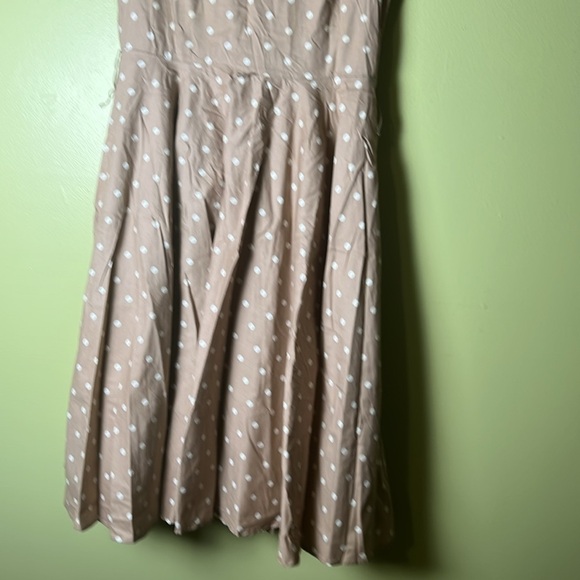 BAILEY Blue Feminine, mob wife Romantic,boho,Polka Dot , fairy,flare Dress - Picture 2 of 6